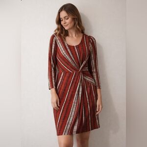 Catherine Malandrino Red Stripe Long Sleeve Dress NWOT Medium